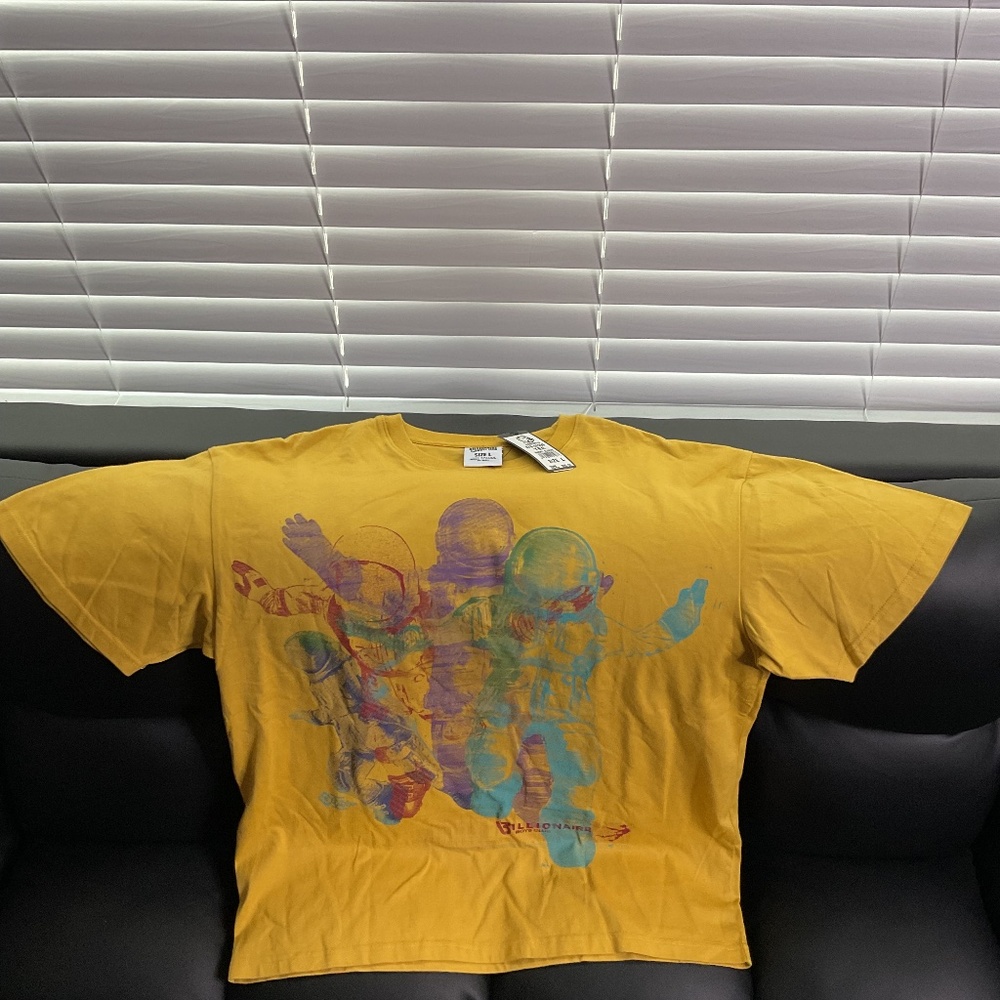 Billionaire Boys Club BB Astro Lines Graphic Yellow T-Shirt Size Large